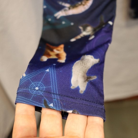 Tipsy Elves Women's Medium Cosmic Cat Leggings - Space Galaxy Kitten Print - Picture 8 of 13